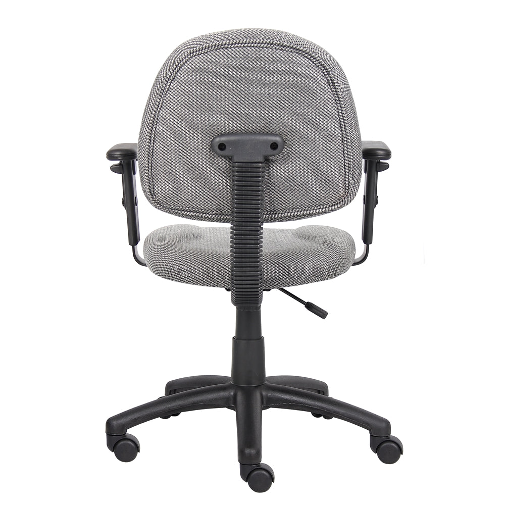 Boss Grey  Deluxe Posture Chair W/ Adjustable Arms