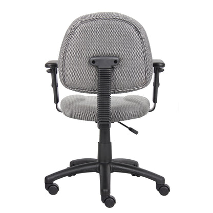 Boss Grey  Deluxe Posture Chair W/ Adjustable Arms