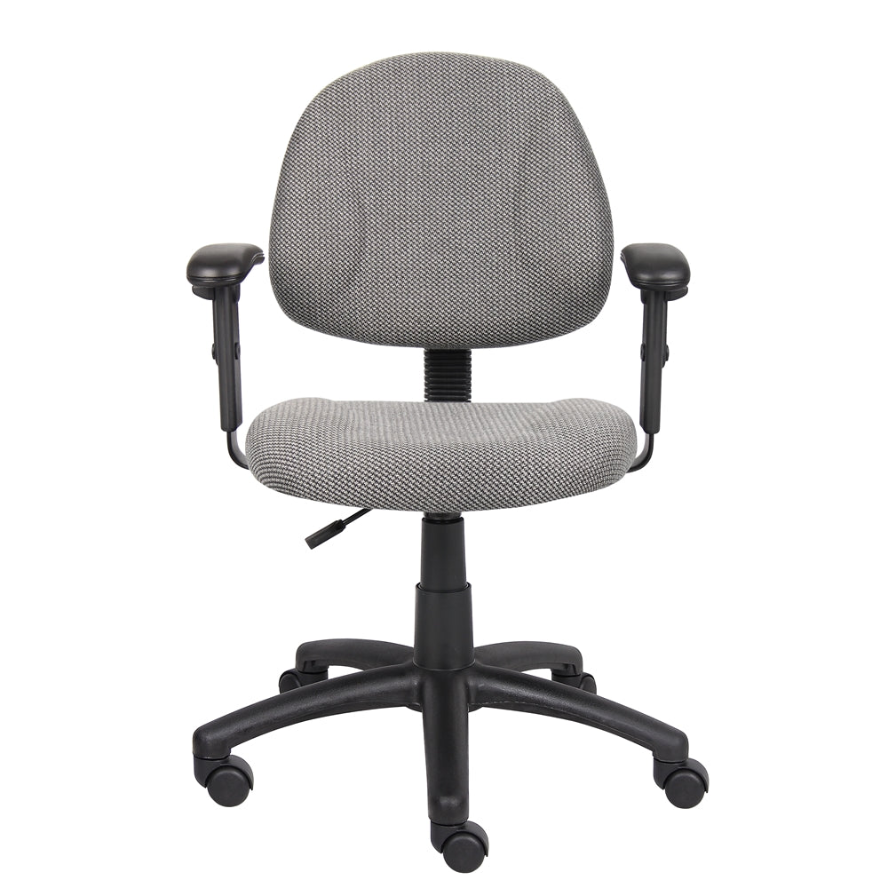 Boss Grey  Deluxe Posture Chair W/ Adjustable Arms