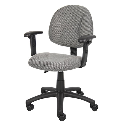 Boss Grey  Deluxe Posture Chair W/ Adjustable Arms