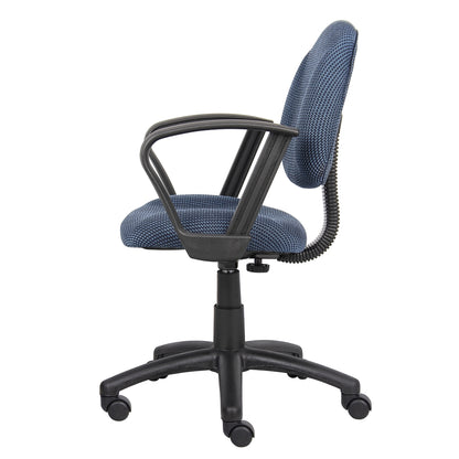 Boss Blue  Deluxe Posture Chair W/ Loop Arms