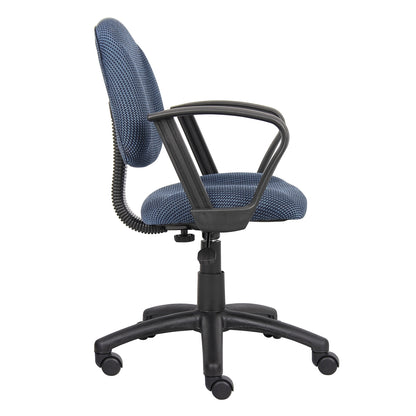 Boss Blue  Deluxe Posture Chair W/ Loop Arms