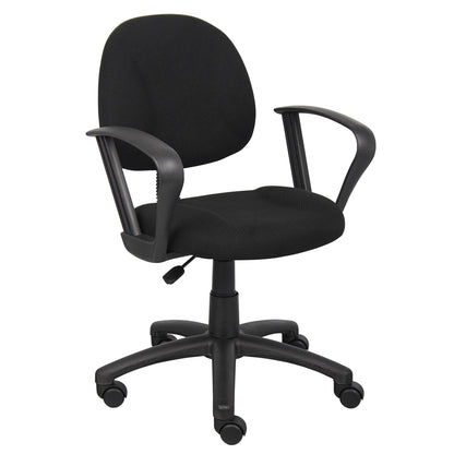 Boss Black  Deluxe Posture Chair W/ Loop Arms