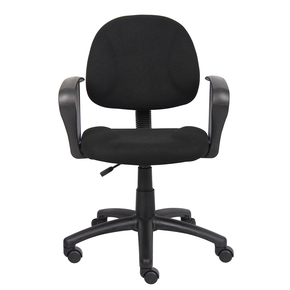 Boss Black  Deluxe Posture Chair W/ Loop Arms
