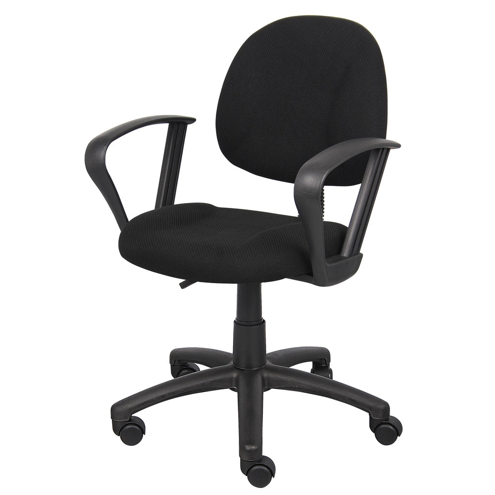 Boss Black  Deluxe Posture Chair W/ Loop Arms