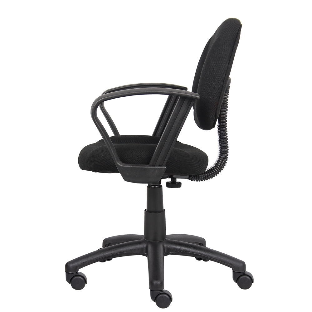 Boss Black  Deluxe Posture Chair W/ Loop Arms