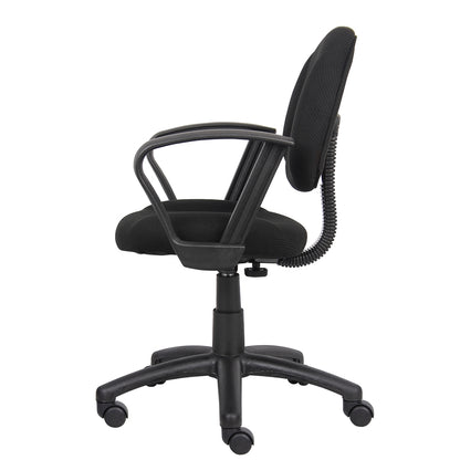 Boss Black  Deluxe Posture Chair W/ Loop Arms