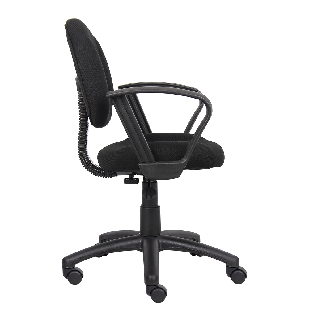 Boss Black  Deluxe Posture Chair W/ Loop Arms