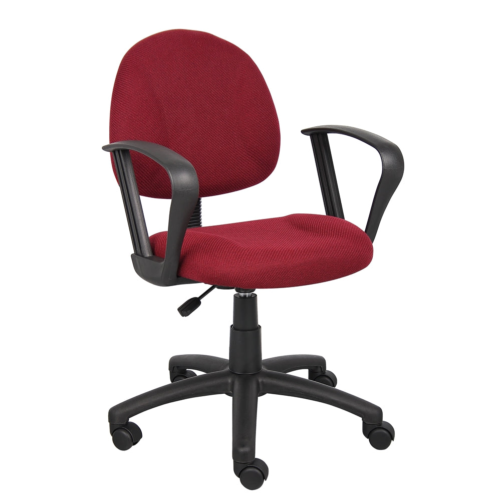 Boss Burgundy  Deluxe Posture Chair W/ Loop Arms