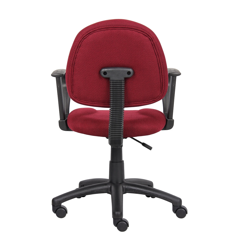 Boss Burgundy  Deluxe Posture Chair W/ Loop Arms