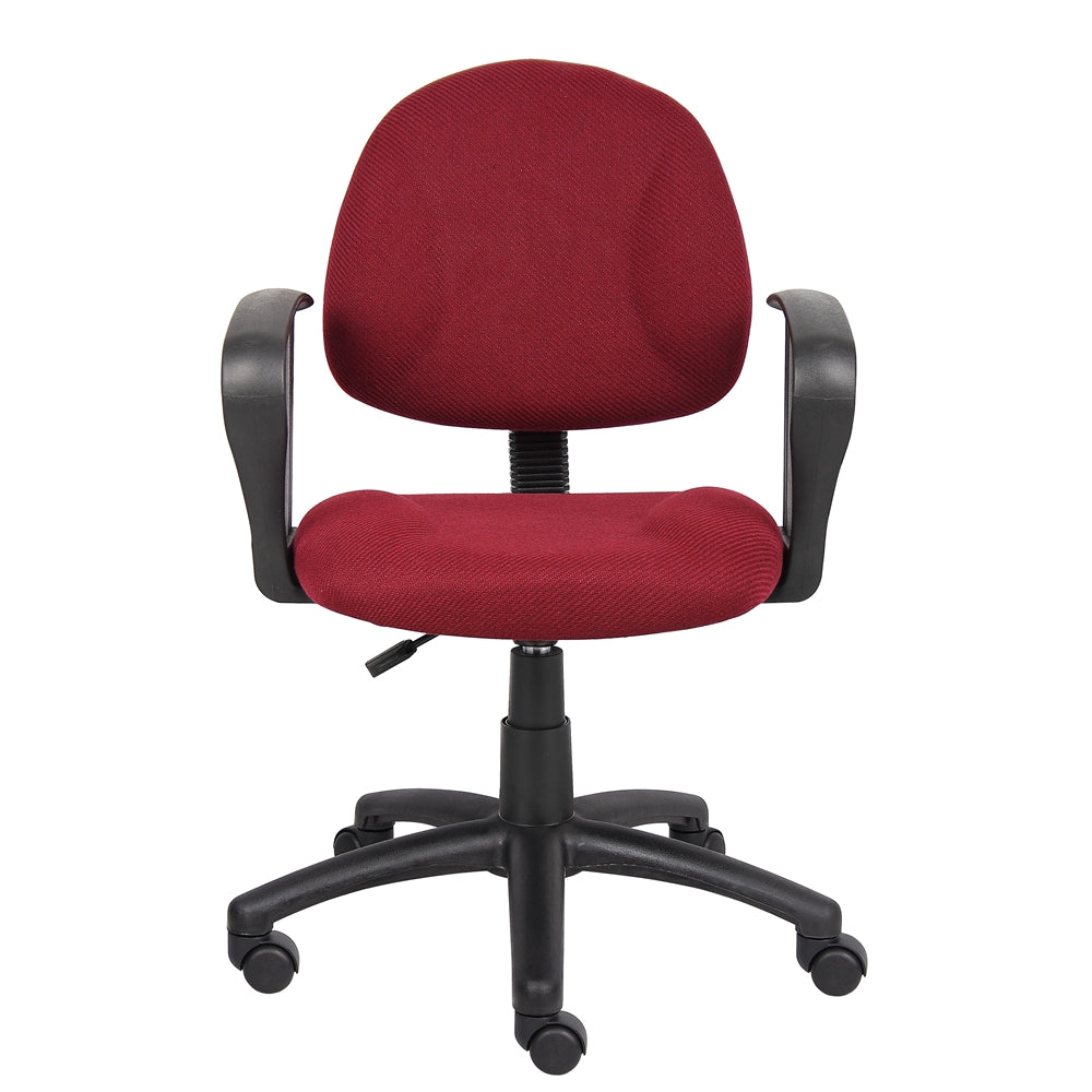 Boss Burgundy  Deluxe Posture Chair W/ Loop Arms