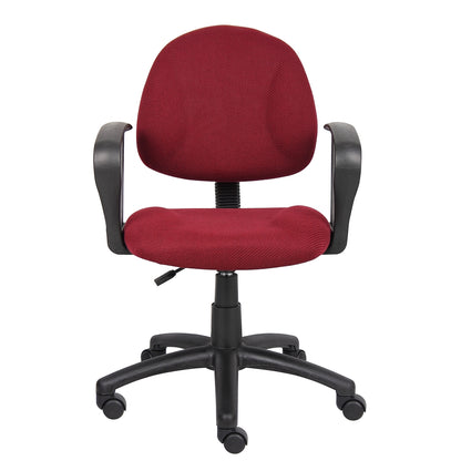Boss Burgundy  Deluxe Posture Chair W/ Loop Arms