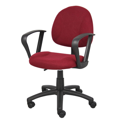 Boss Burgundy  Deluxe Posture Chair W/ Loop Arms