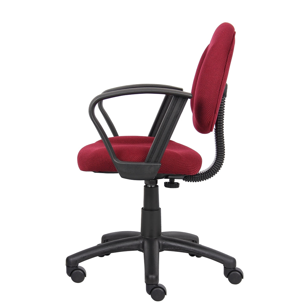 Boss Burgundy  Deluxe Posture Chair W/ Loop Arms