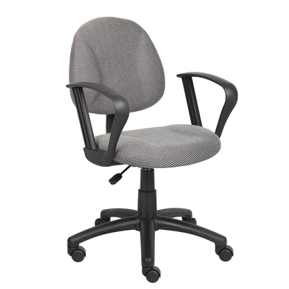 Boss Grey  Deluxe Posture Chair W/ Loop Arms