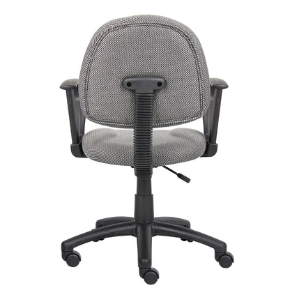 Boss Grey  Deluxe Posture Chair W/ Loop Arms