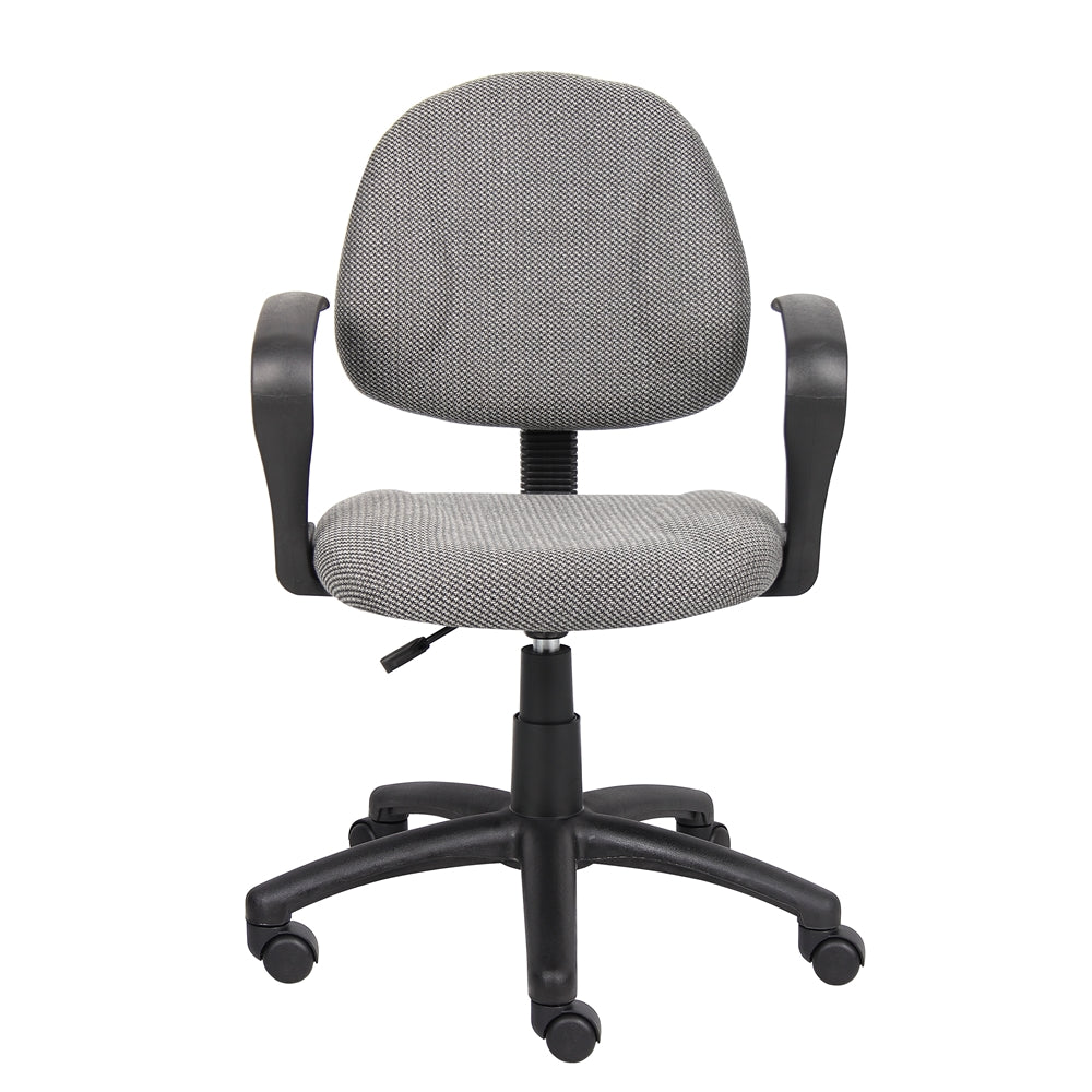 Boss Grey  Deluxe Posture Chair W/ Loop Arms