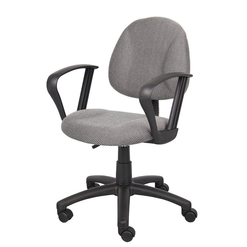 Boss Grey  Deluxe Posture Chair W/ Loop Arms