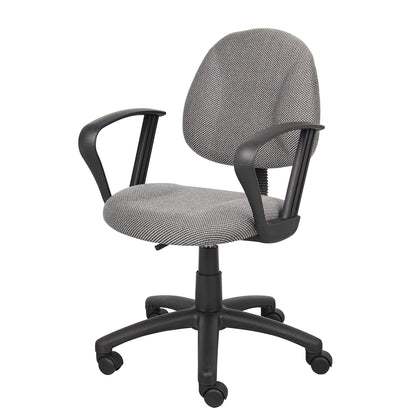Boss Grey  Deluxe Posture Chair W/ Loop Arms