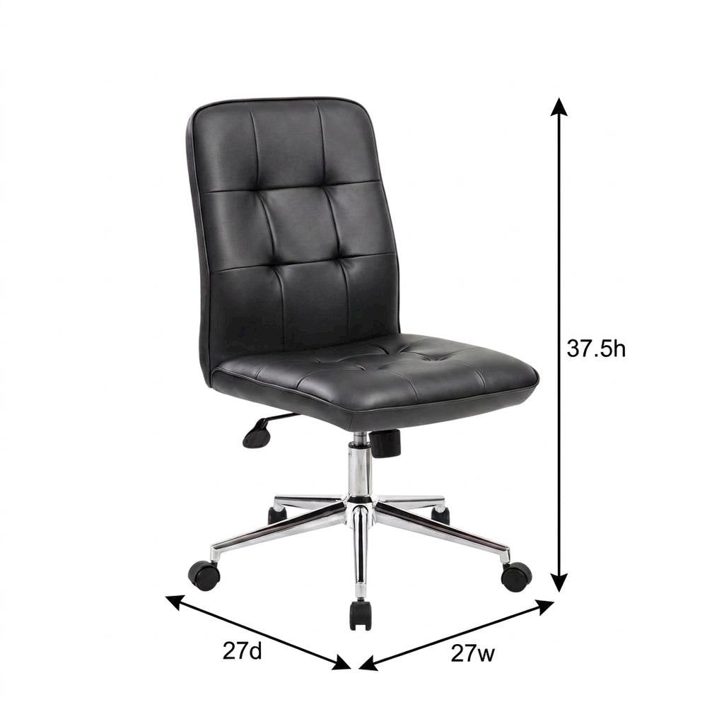 CaressoftPlus Mid-Back Modern Office Chair with Chrome Base, with Arms