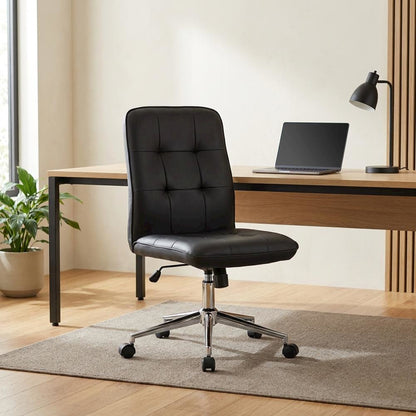 CaressoftPlus Mid-Back Modern Office Chair with Chrome Base, with Arms