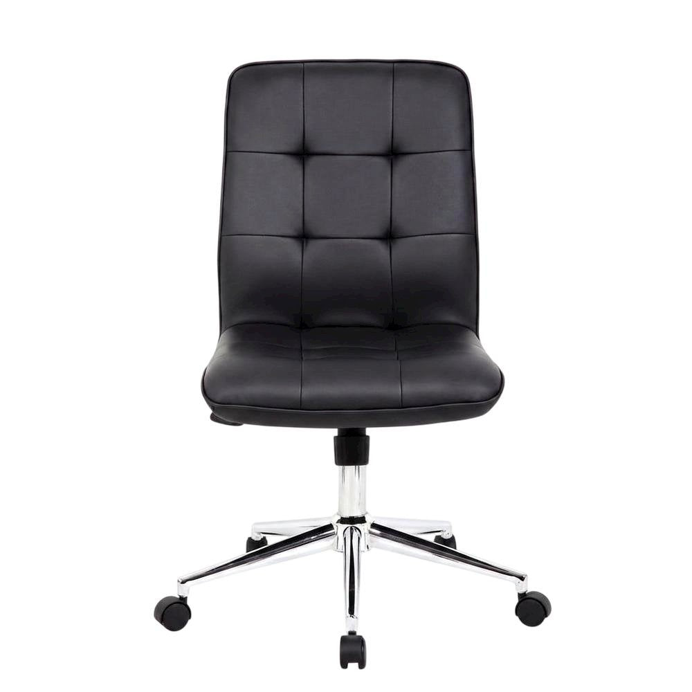 CaressoftPlus Mid-Back Modern Office Chair with Chrome Base, with Arms