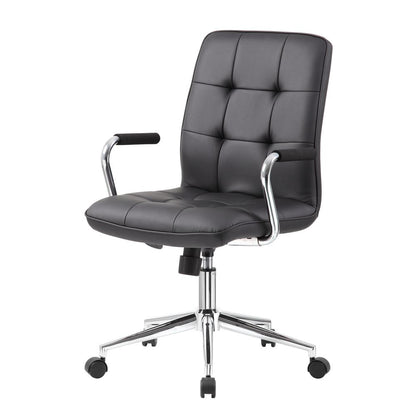 Boss Modern Office Chair w/Chrome Arms - Black