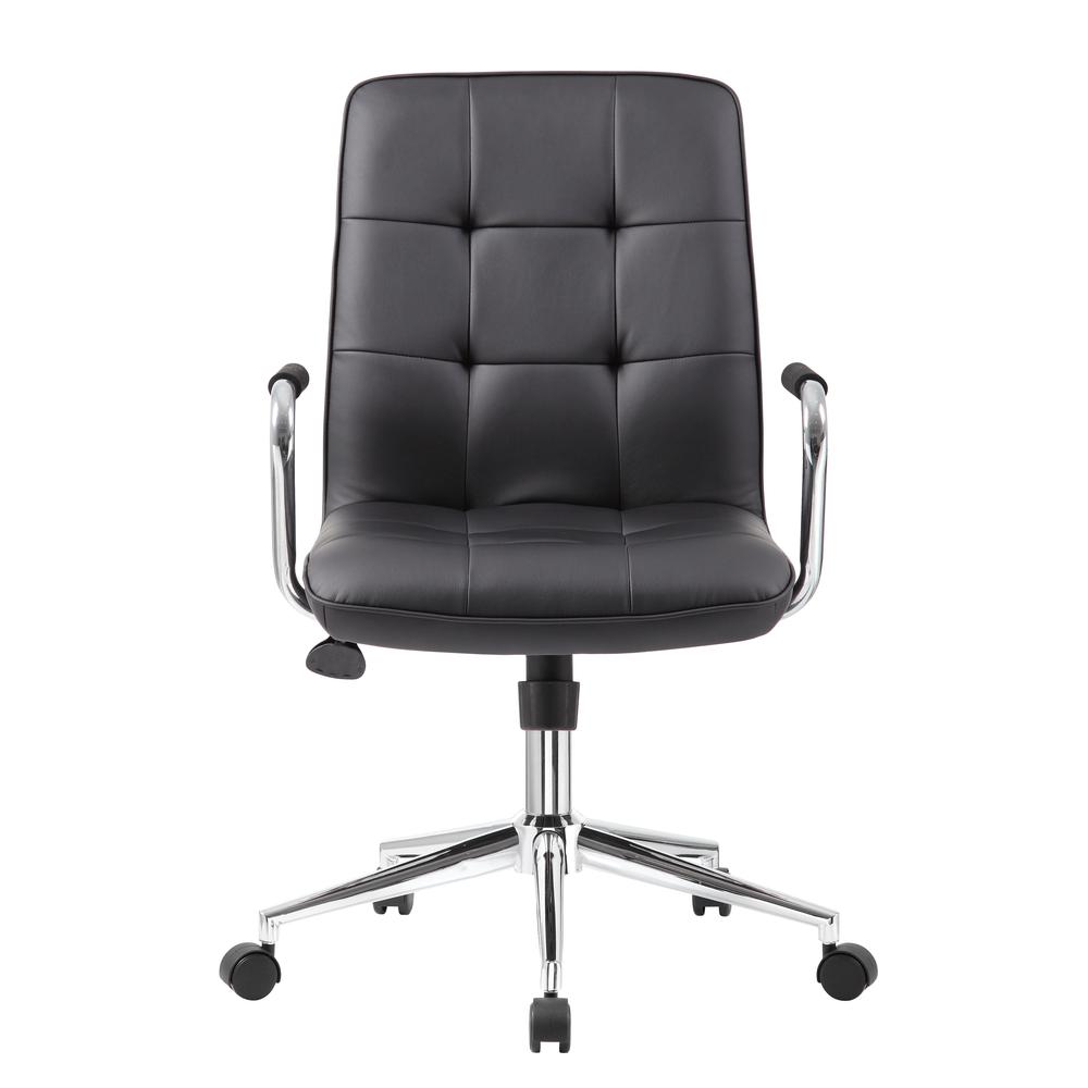 Boss Modern Office Chair w/Chrome Arms - Black