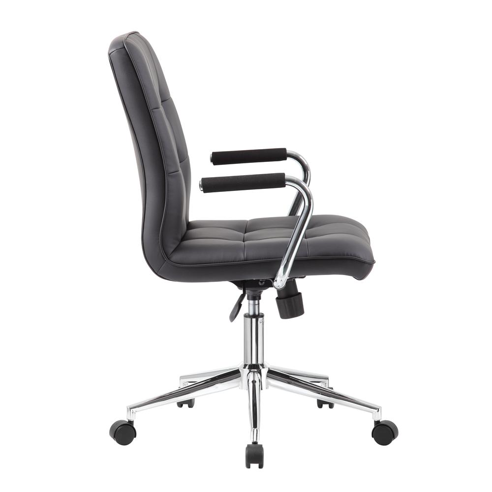 Boss Modern Office Chair w/Chrome Arms - Black