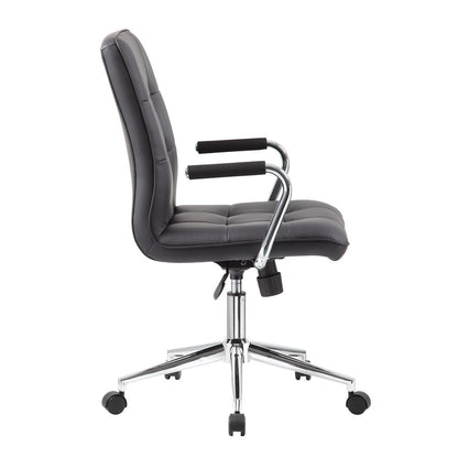 Boss Modern Office Chair w/Chrome Arms - Black