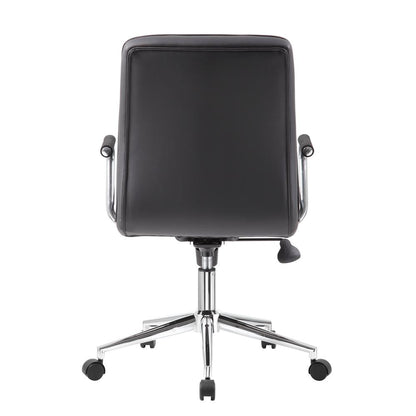 Boss Modern Office Chair w/Chrome Arms - Black