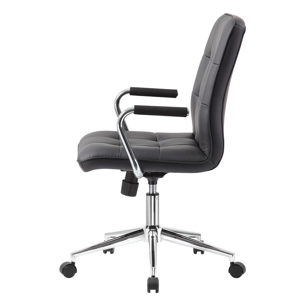 Boss Modern Office Chair w/Chrome Arms - Black