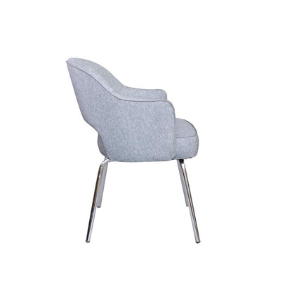 Grey Linen Guest Chair