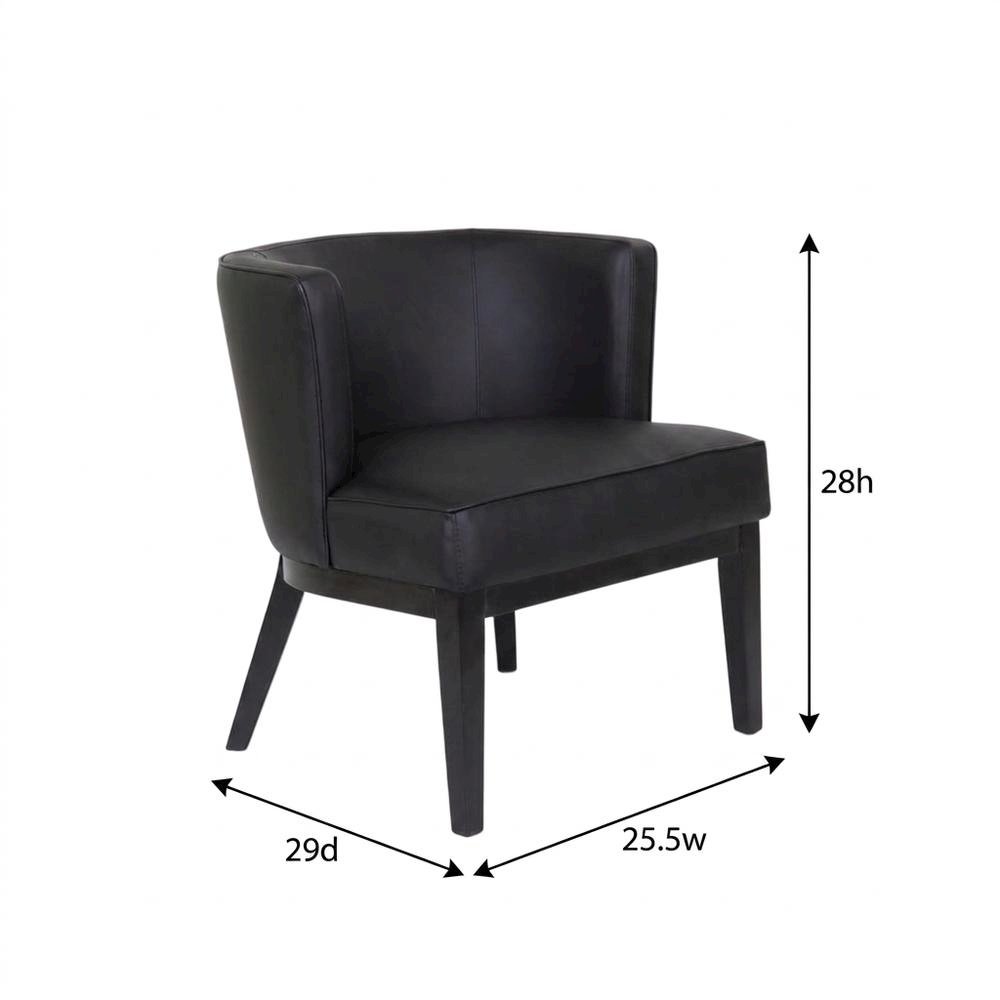 Caressoft-Upholstered Armless Accent Chair with 4-Leg Base, Mid-Century Modern