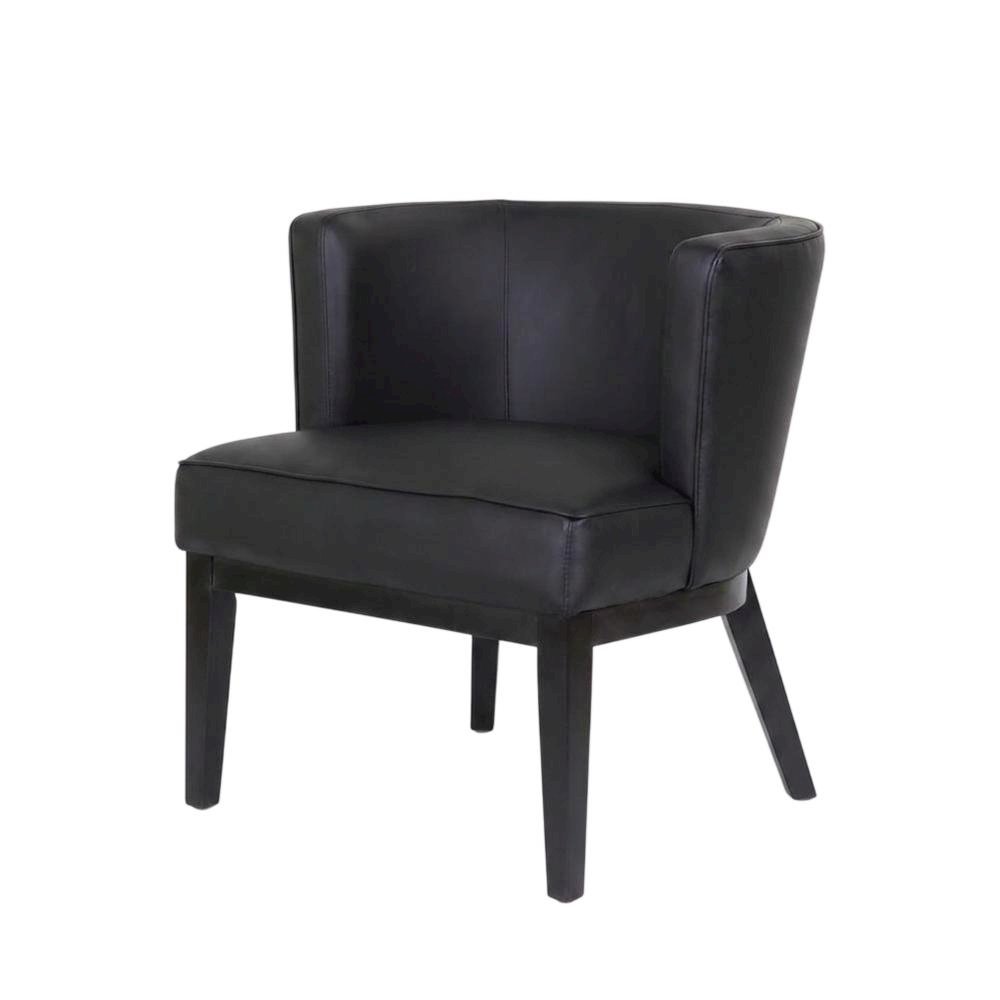 Caressoft-Upholstered Armless Accent Chair with 4-Leg Base, Mid-Century Modern