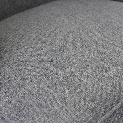 Commercial Grade Linen Accent Chair with Mid-Century Modern Japandi Style