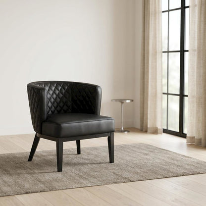 Plush Upholstered Accent Chair with Cushioned Back for Dining Room