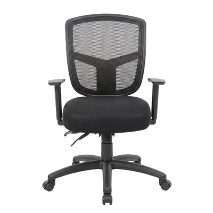 Mesh Task Chair with Adjustable Arms and Dual-Wheel Nylon Casters for Office