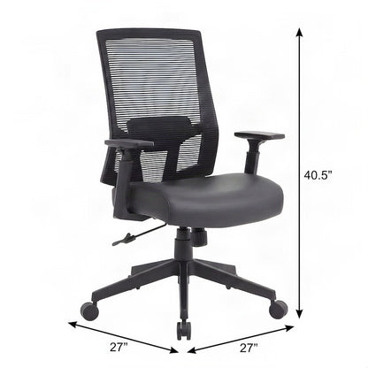 Bison Office Mesh Back Task Chair with Adjustable Seat and Tilt, Black