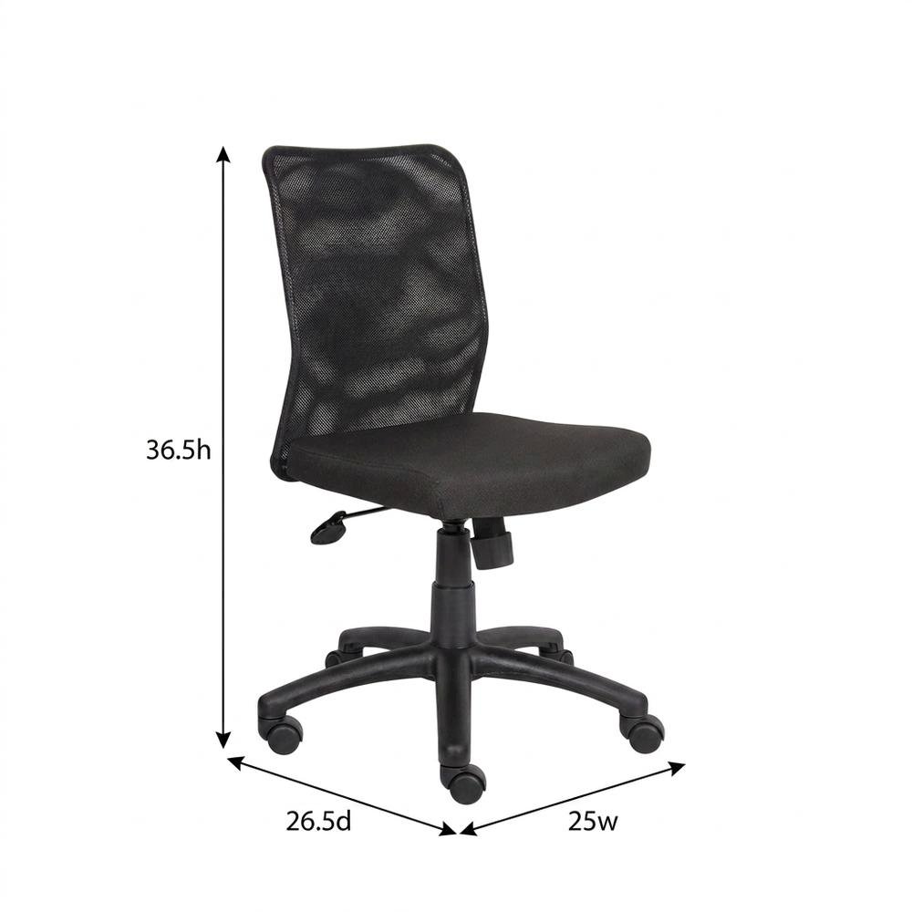 Mesh Task Chair with Nylon Base and Dual-Wheel Casters, Adjustable Height