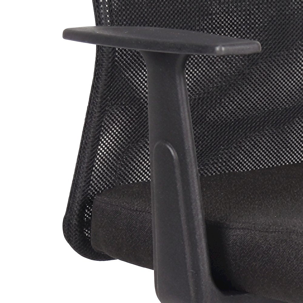 Bison Office Mesh Task Chair with T-Arms and Dual-Wheel Casters, Black