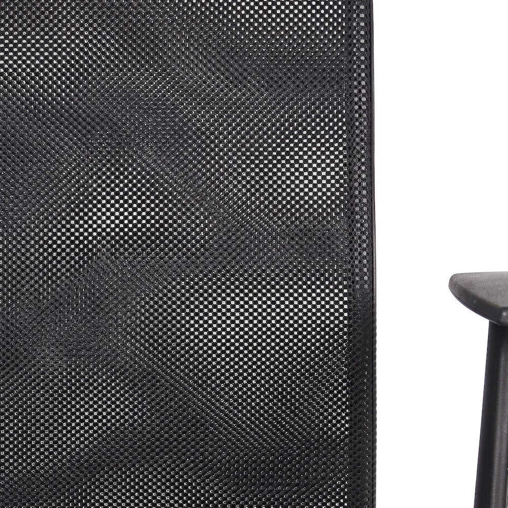 Bison Office Mesh Task Chair with T-Arms and Dual-Wheel Casters, Black