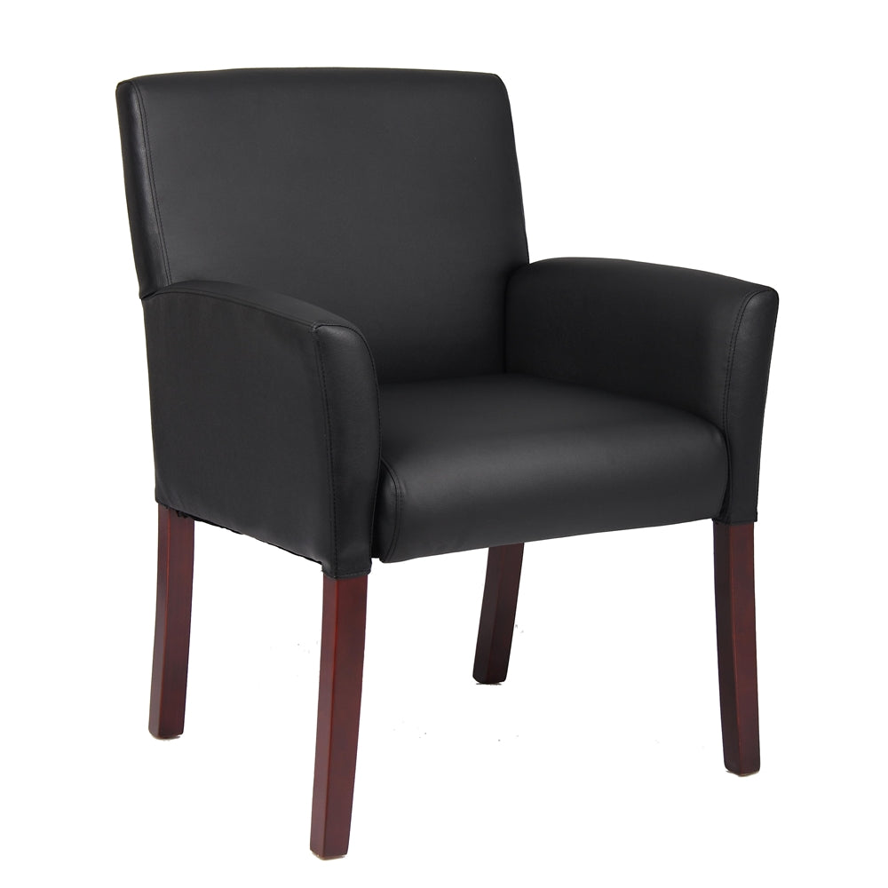 Boss Box Arm Guest Chair W/Mahogany Finish