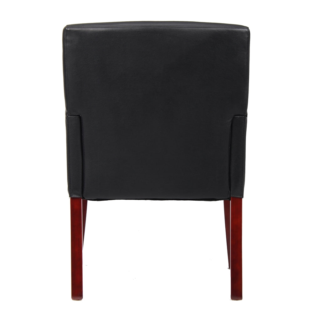 Boss Box Arm Guest Chair W/Mahogany Finish