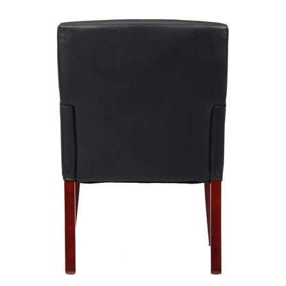 Boss Box Arm Guest Chair W/Mahogany Finish