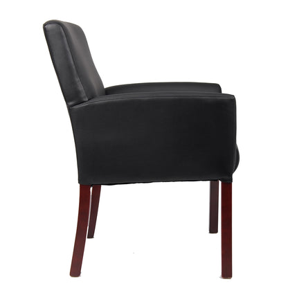 Boss Box Arm Guest Chair W/Mahogany Finish