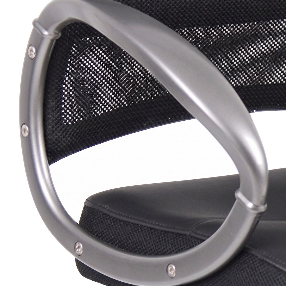 Bison Office Mesh Guest Chair with Pewter Cantilever Base, Black