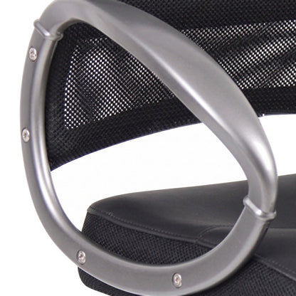 Bison Office Mesh Guest Chair with Pewter Cantilever Base, Black