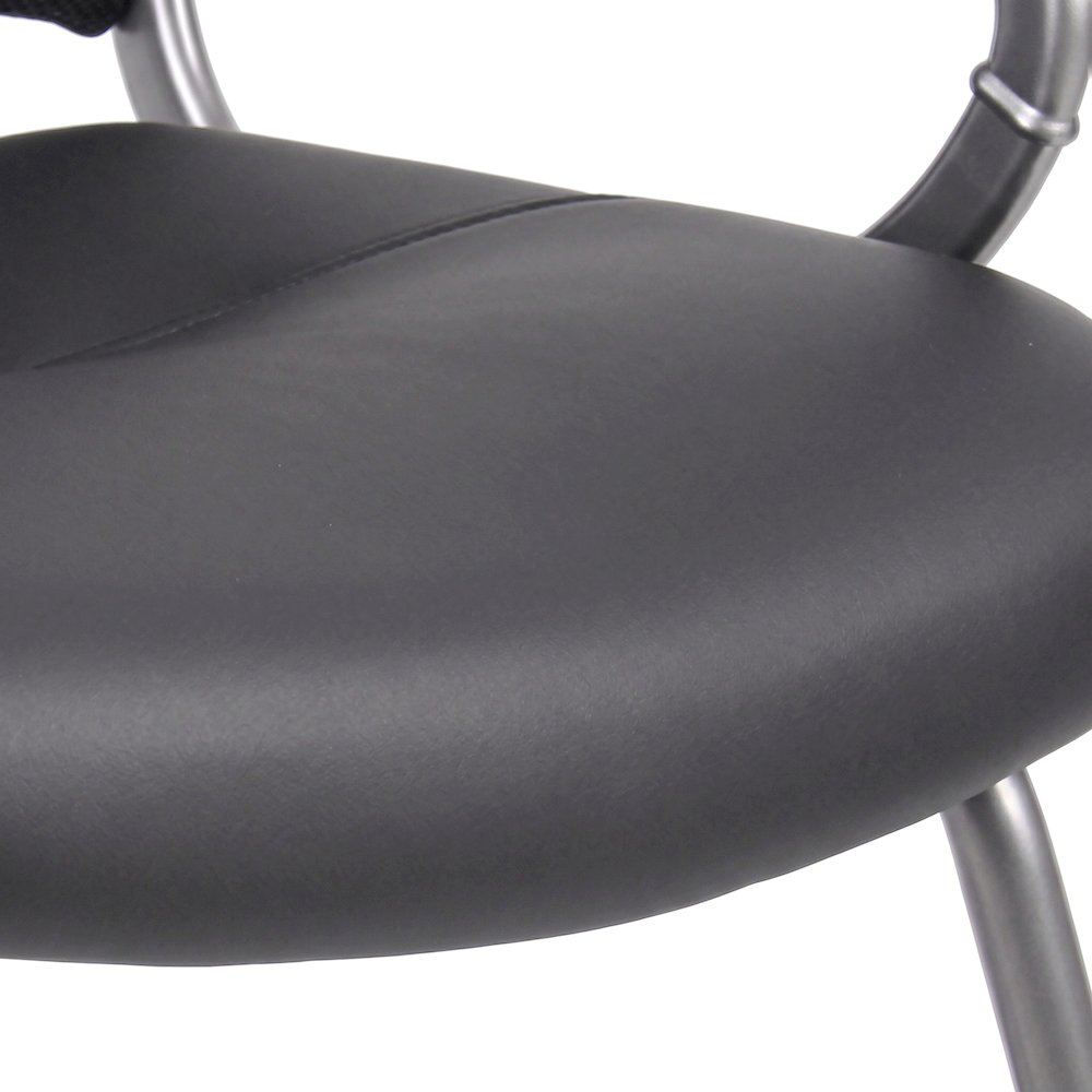 Bison Office Mesh Guest Chair with Pewter Cantilever Base, Black