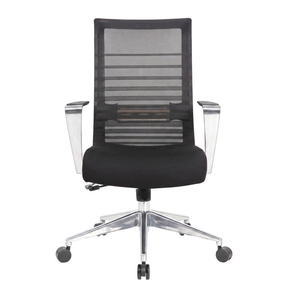 Mesh Task Chair with Adjustable Arms, Lumbar Support, and Aluminum Base